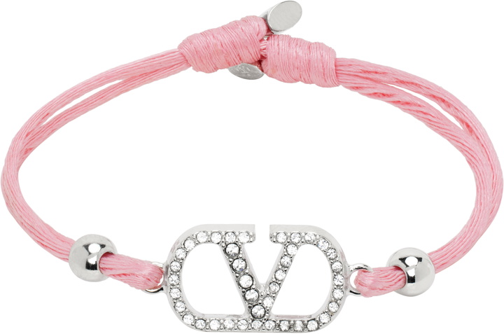 Photo: Valentino Garavani Pink VLogo Signature Cotton Bracelet