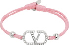 Valentino Garavani Pink VLogo Signature Cotton Bracelet