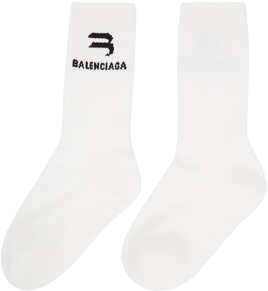 Balenciaga White Glow-In-The-Dark Socks Balenciaga