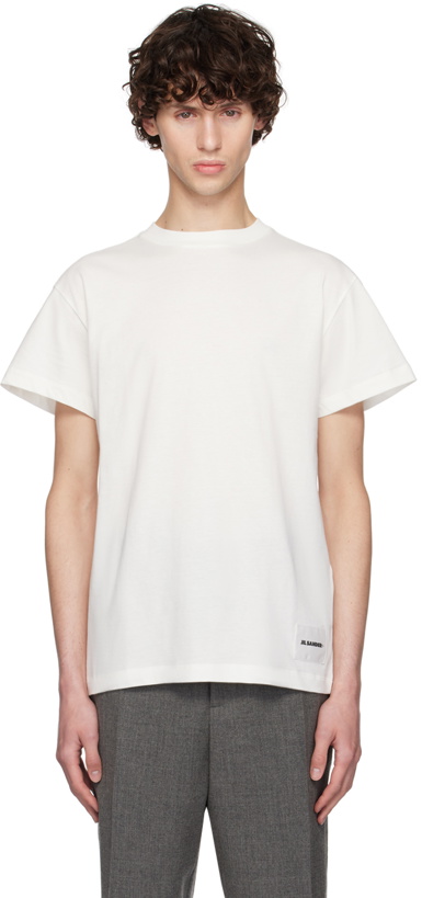 Photo: Jil Sander Three-Pack White Logo Label T-Shirts