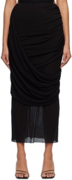 Subtle Le Nguyen Black Draped Dewy Maxi Skirt