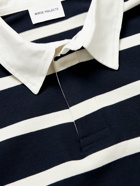 Norse Projects - Ruben Logo-Embroidered Striped Cotton-Jersey Rugby Polo Shirt - Blue