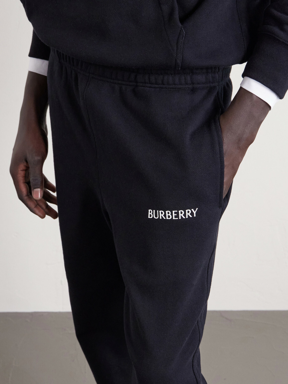 Burberry - Tapered Logo-Print Cotton-Jersey Sweatpants - Black