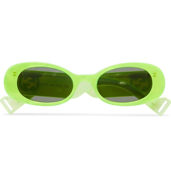 Photo: Gucci - Round-Frame Acetate Sunglasses - Yellow