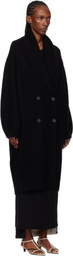 TOTEME Black Long Shawl-Lapel Cardigan