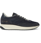 Common Projects - Track Classic Leather-Trimmed Suede and Ripstop Sneakers - Blue