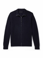 Saman Amel - Halle Ribbed Cashmere Zip-Up Cardigan - Blue