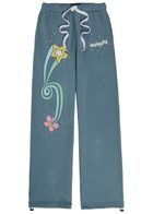 Nahmias Flower Trip Printed Straight-leg Sweatpants Blue