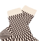 RoToTo Checkerboard Pattern Sock in Brown