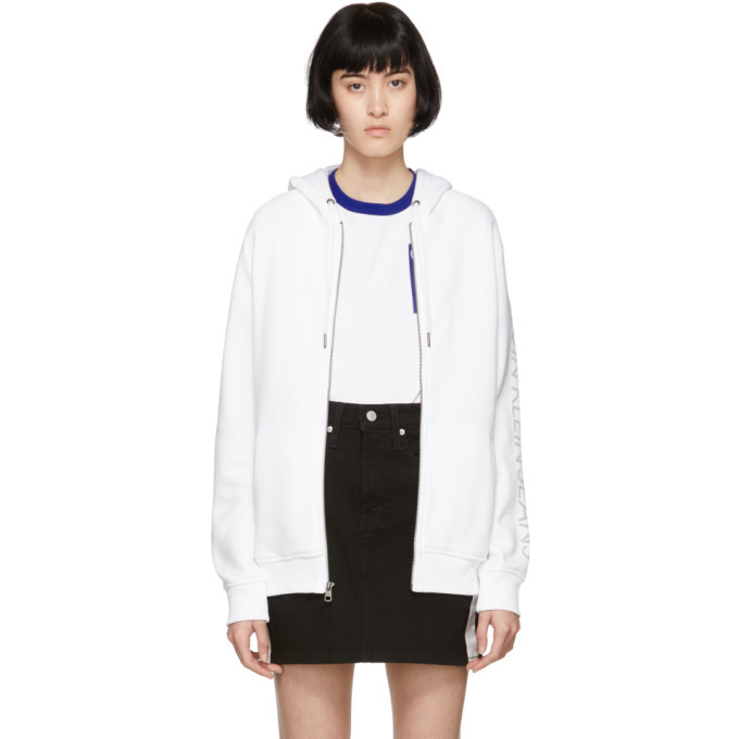 Photo: Calvin Klein Jeans White Heavyweight Zip-Up Hoodie