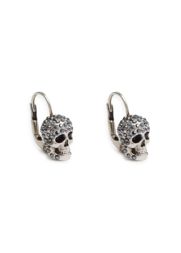 Photo: Alexander Mcqueen Skull-embellished Hoop Earrings - Silver - One Size