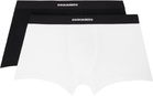 Dsquared2 Two-Pack Black & White Stretch Cotton Boxer Briefs