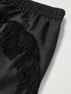 NEEDLES - Fringed Gabardine Drawstring Trousers - Black - S