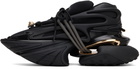 Balmain Black & Gold Unicorn Low Neoprene & Calfskin Sneakers