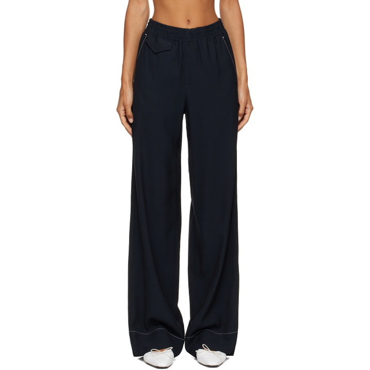 Photo: A.P.C. Navy Topstitched Trousers
