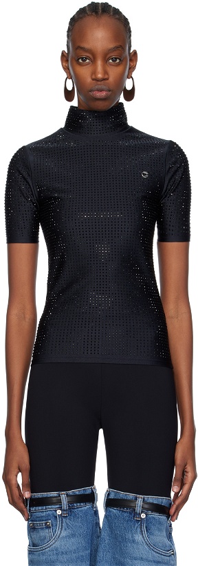 Photo: Coperni Black Crystal-Embellished T-Shirt