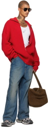 LU'U DAN Red Slacker Rib Sweater