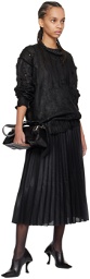 Junya Watanabe Black Pleated Midi Skirt