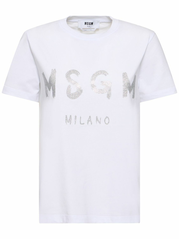 Photo: MSGM Cotton Jersey Logo T-shirt