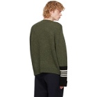 Neil Barrett Green Striped Cuff Techno Travel Sweater