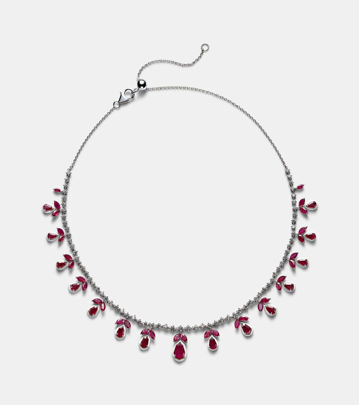 Kamyen 18kt rose gold choker with rubies and diamonds