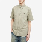 Fred Perry Men's Oxford Shirt in Warm Grey