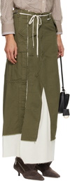 Maison MIHARA YASUHIRO Khaki Cargo Pants Pasted Midi Skirt