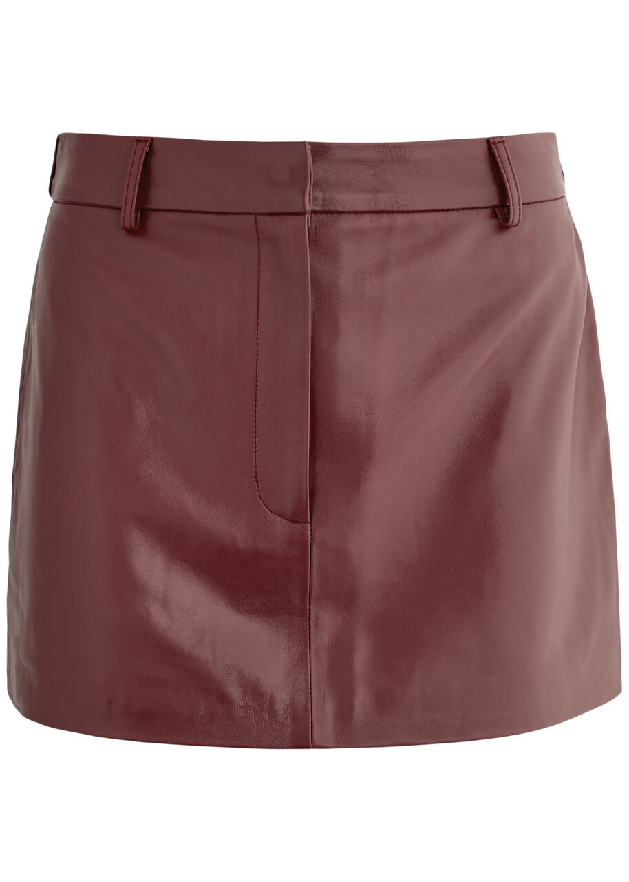 Aexae Leather Mini Skirt Dark Red