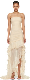 Blumarine Off-White Ruffled Maxi Dress