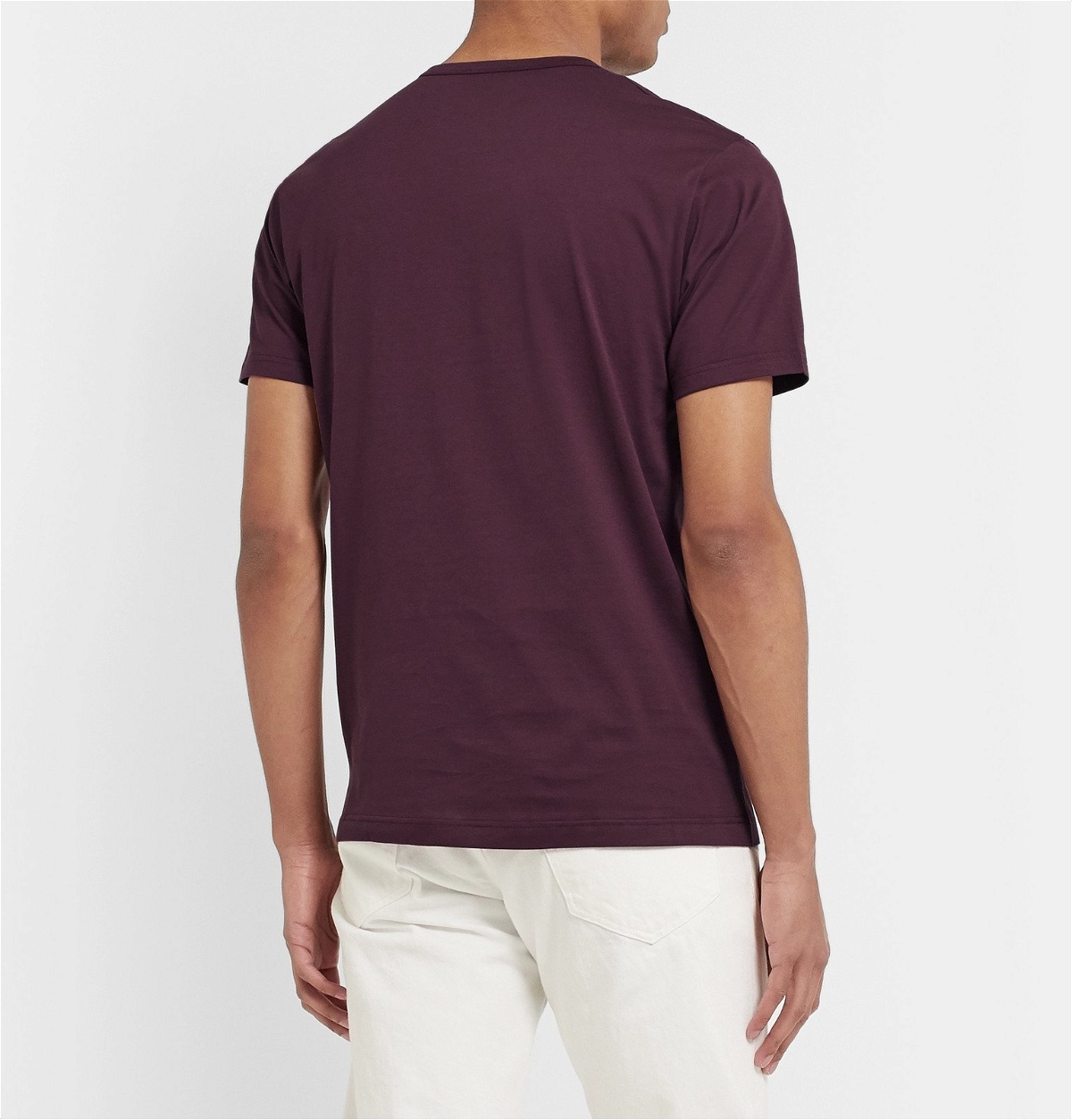 Sunspel - Slim-Fit Cotton-Jersey T-Shirt - Burgundy Sunspel