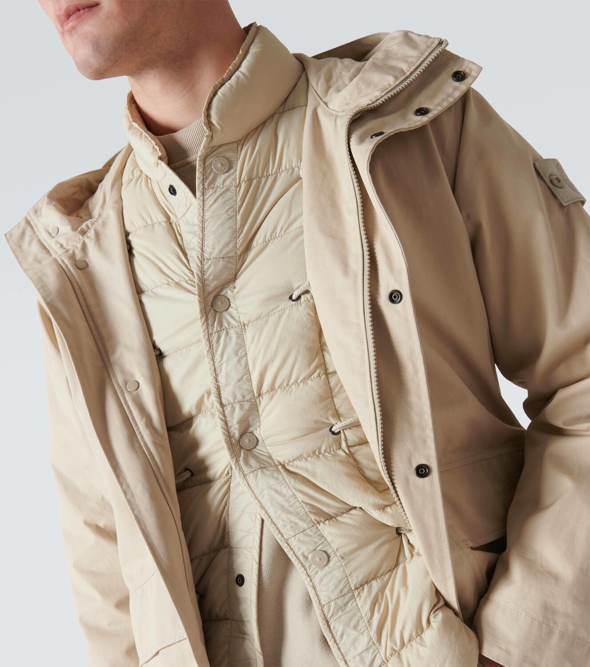 Stone Island Ghost Compass cotton gabardine down jacket