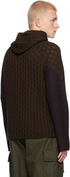 ROA Brown Flower Stitch Hoodie