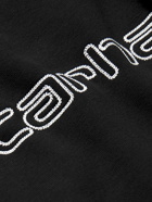Carhartt WIP - Elzy Logo-Embroidered Cotton-Blend Jersey Hoodie - Black