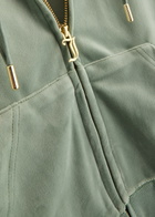 Juicy Couture Robertson Hooded Velour Sweatshirt Green