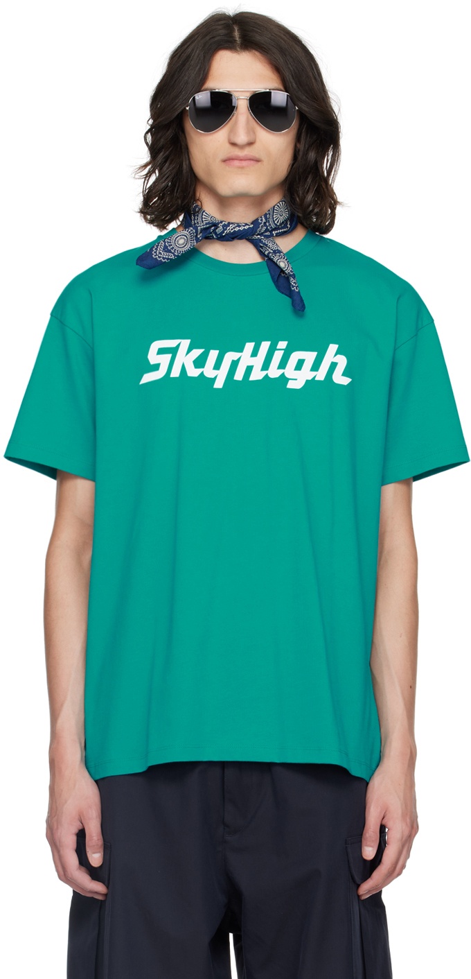 Photo: Sky High Farm Workwear Blue Print T-Shirt