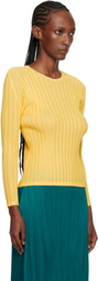 PLEATS PLEASE ISSEY MIYAKE Yellow Rib Pleats January T-shirt