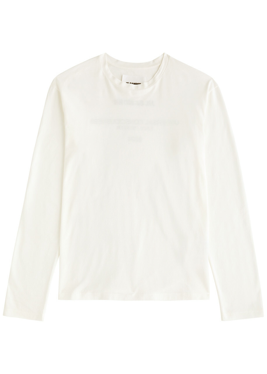 Jil Sander Logo-print Cotton top White And Black