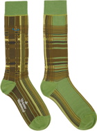 Vivienne Westwood Green Oversize Madras Socks
