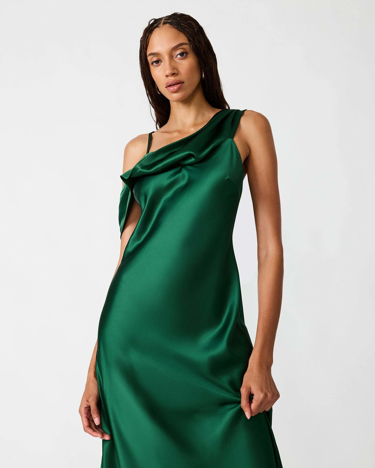 Steve Madden Analeia Dress in Green Satin