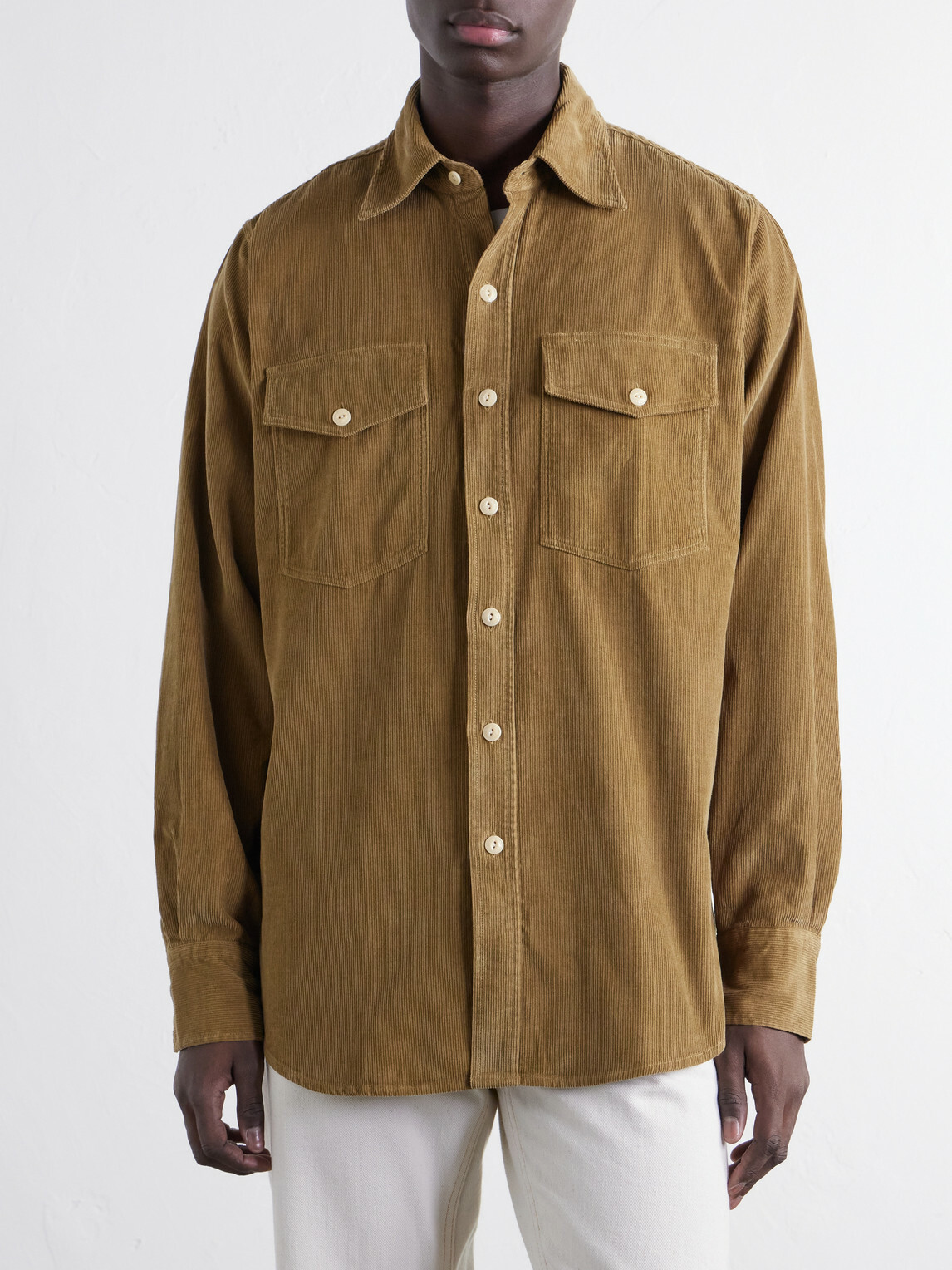 Drake's - Cotton-Corduroy Shirt - Neutrals