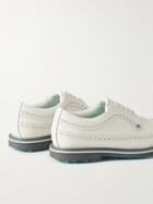 G/FORE - Gallivanter Pebble-Grain Leather Wingtip Golf Shoes - White