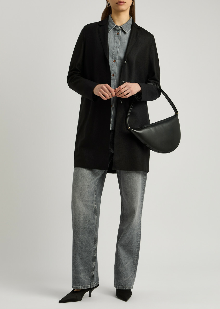Harris Wharf London Cocoon Wool-felt Coat Black