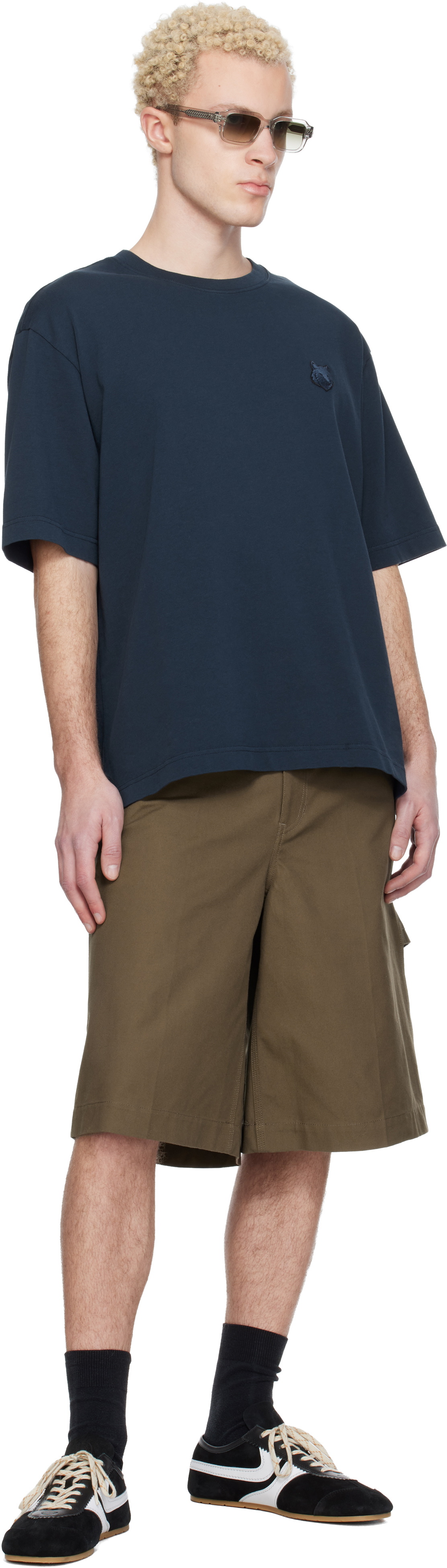Maison Kitsuné Navy Fox Head Oversize T-shirt
