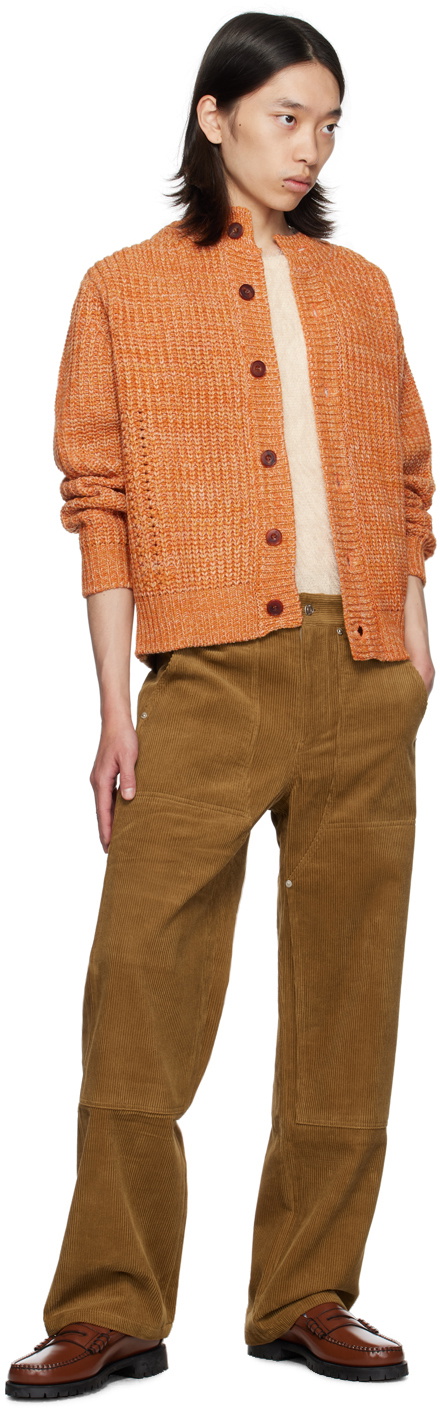 AFTER PRAY Orange Intarsia Cardigan