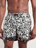 Dries Van Noten - Straight-Leg Mid-Length Printed Swim Shorts - Black
