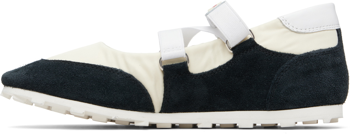 Marni Off-White & Black Mary Jane Velcro Sneakers