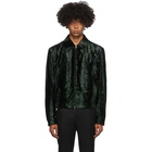 Dries Van Noten Green Velvet Wave Jacket