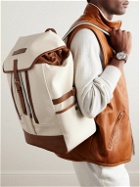 Brunello Cucinelli - Suede-Trimmed Full-Grain Leather Backpack