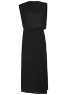 Jacquemus La Robe Drap Draped Cotton-blend Midi Dress Black