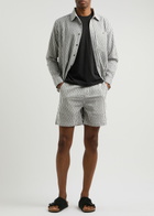 Percival Aegean Striped Cotton Shorts Black